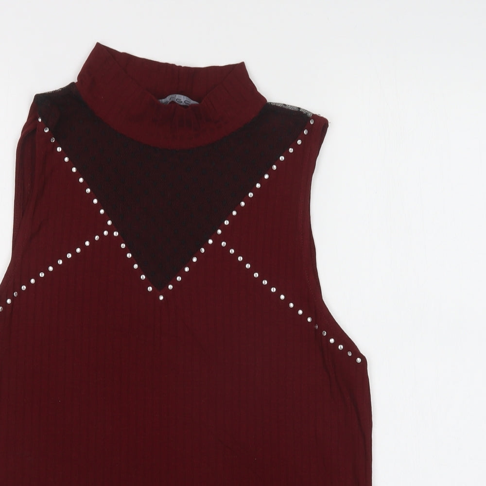 Womens UK Size L Select Red Basic Blouse