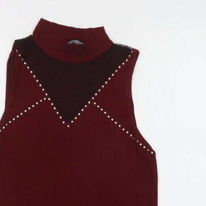 Womens UK Size L Select Red Basic Blouse