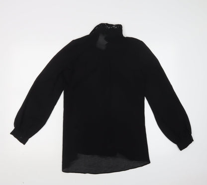 F&F Womens Black  Polyester Basic Button-Up Size 6 Collared