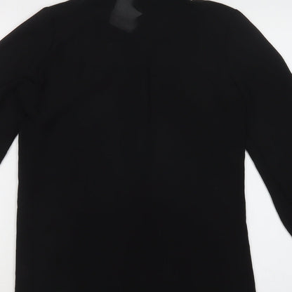 F&F Womens Black  Polyester Basic Button-Up Size 6 Collared