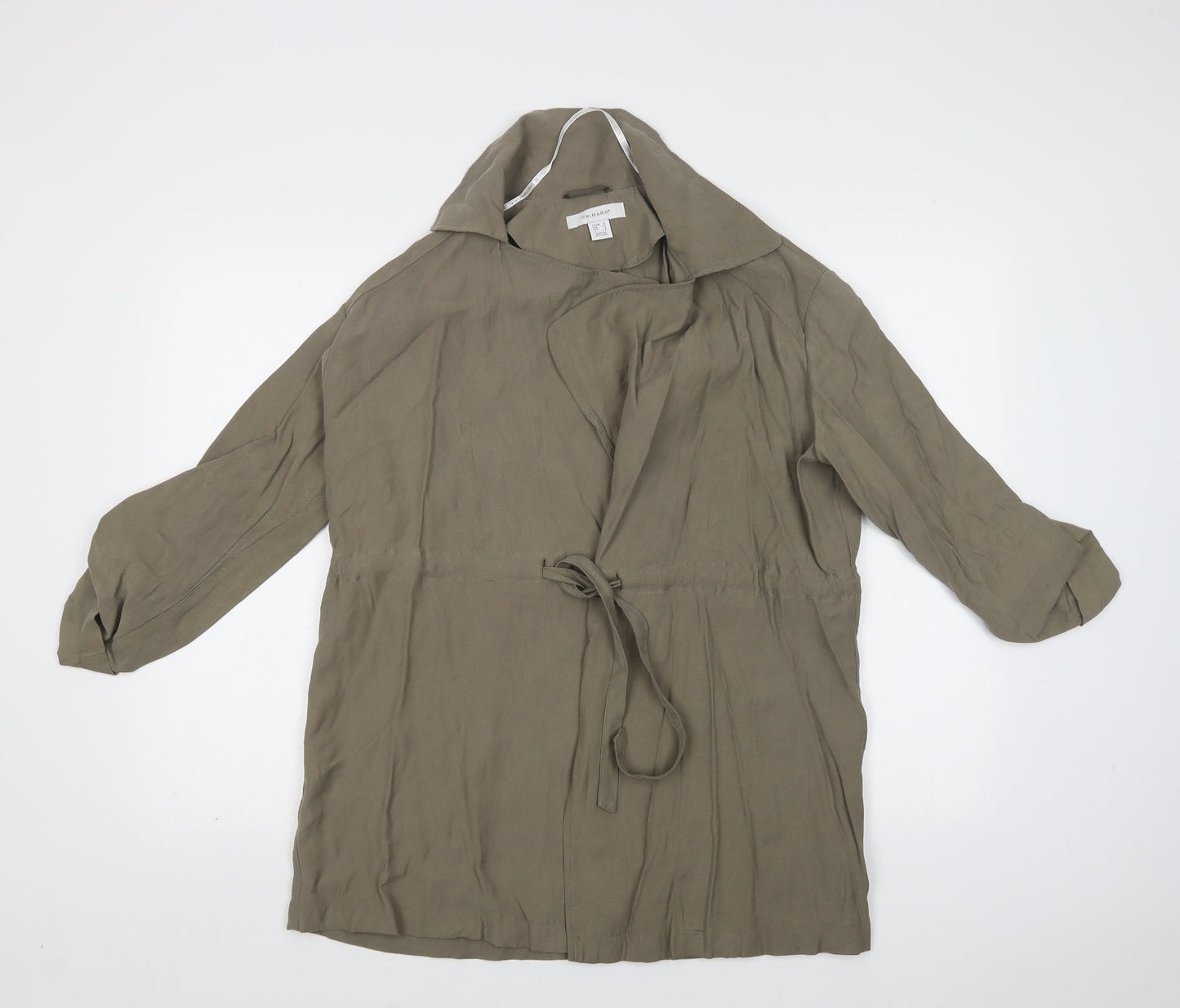 Primark Womens Green   Overcoat Coat Size 12  Drawstring