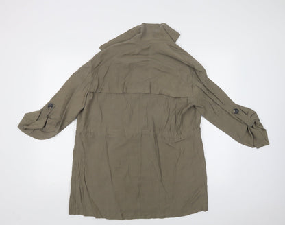 Primark Womens Green   Overcoat Coat Size 12  Drawstring