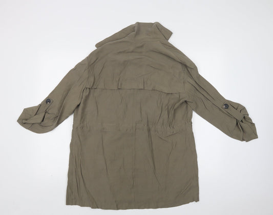 Primark Womens Green   Overcoat Coat Size 12  Drawstring