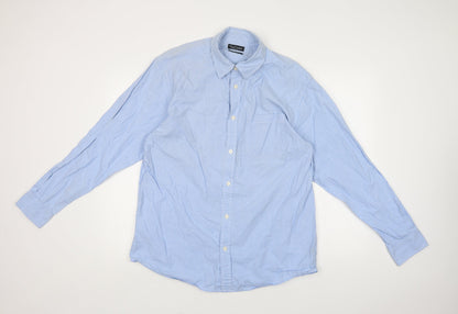 Mens UK Size L Lee Cooper Blue  Button-Up Long Sleeve Casual Shirt