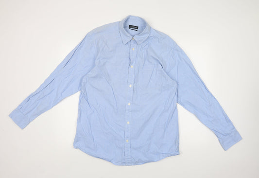 Mens UK Size L Lee Cooper Blue  Button-Up Long Sleeve Casual Shirt