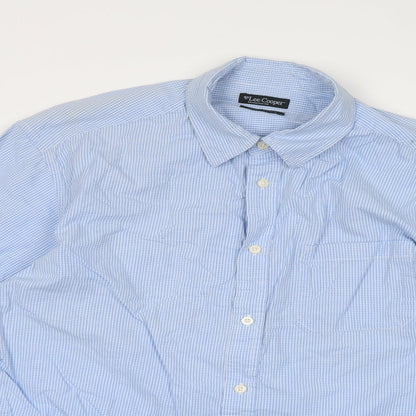 Mens UK Size L Lee Cooper Blue  Button-Up Long Sleeve Casual Shirt