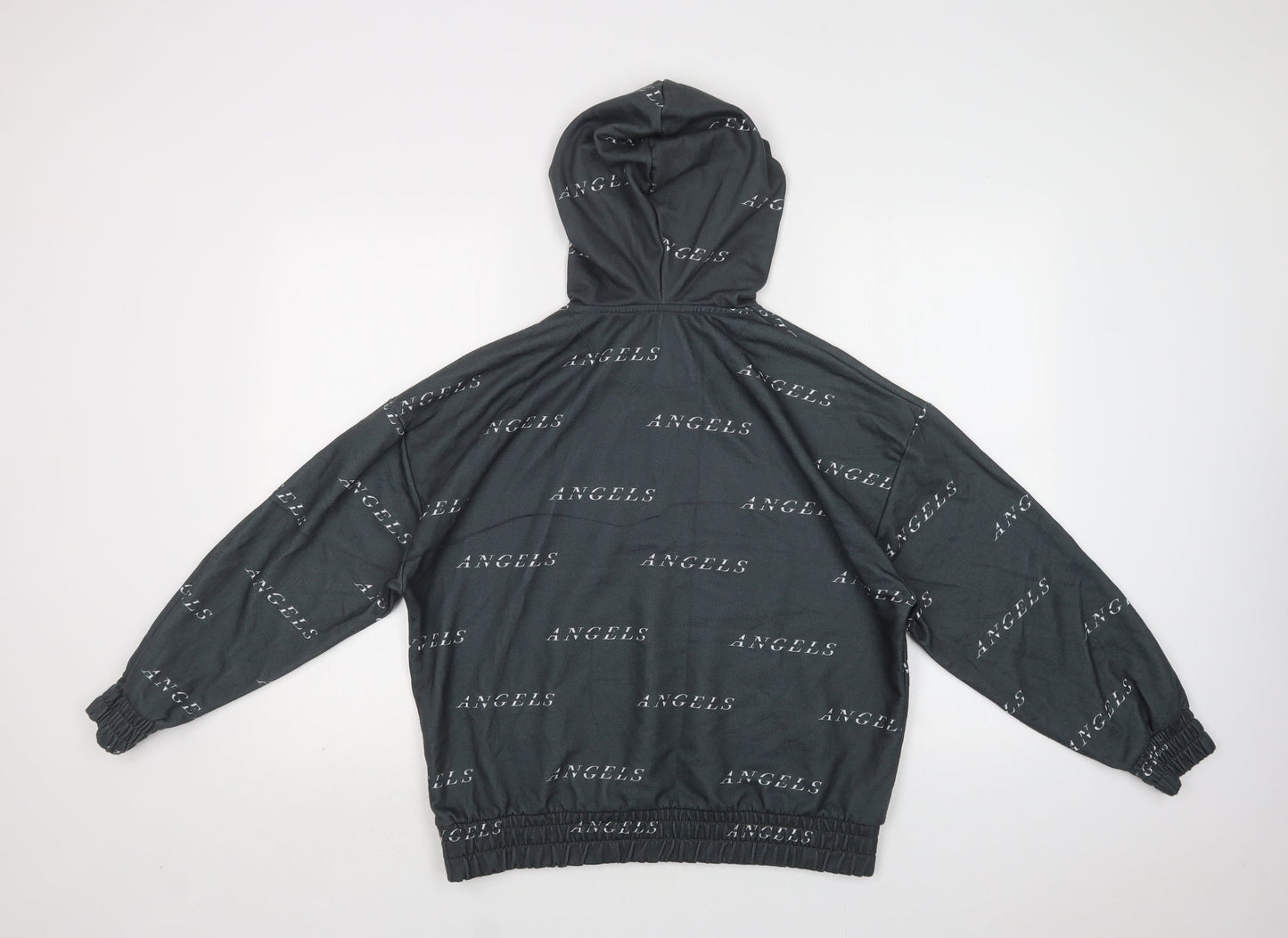 City of Angels Womens Grey Geometric Polyester Pullover Hoodie Size S