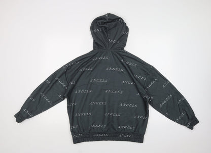City of Angels Womens Grey Geometric Polyester Pullover Hoodie Size S
