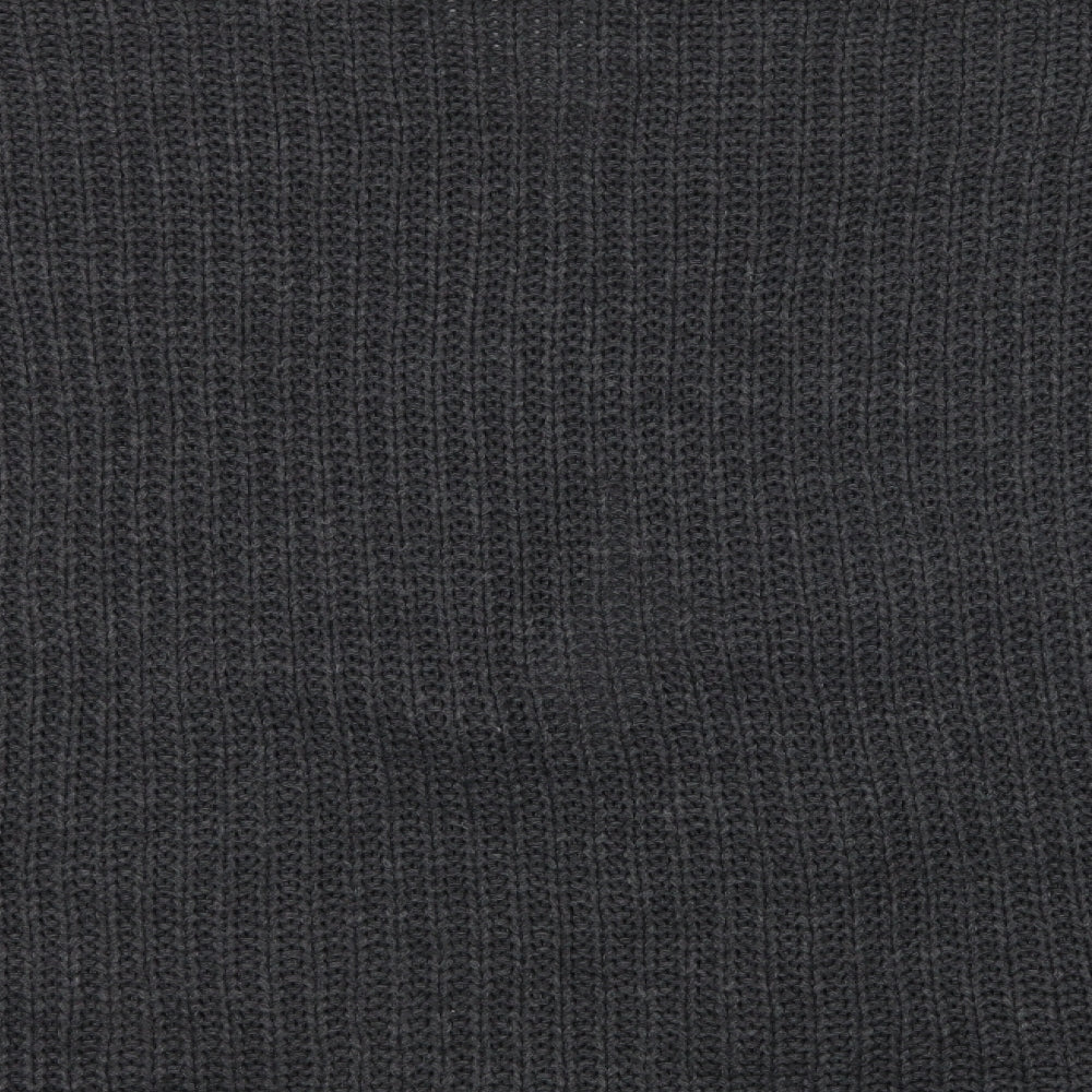 Boohoo Womens Grey V-Neck  Acrylic Cardigan Jumper Size L