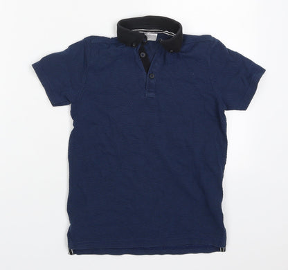 F&F Boys Blue  Cotton Basic Polo Size 6-7 Years Collared Pullover