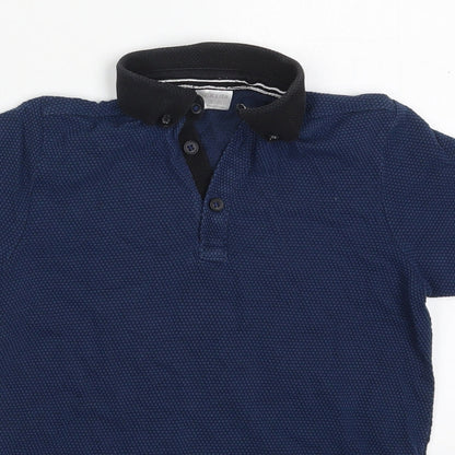 F&F Boys Blue  Cotton Basic Polo Size 6-7 Years Collared Pullover