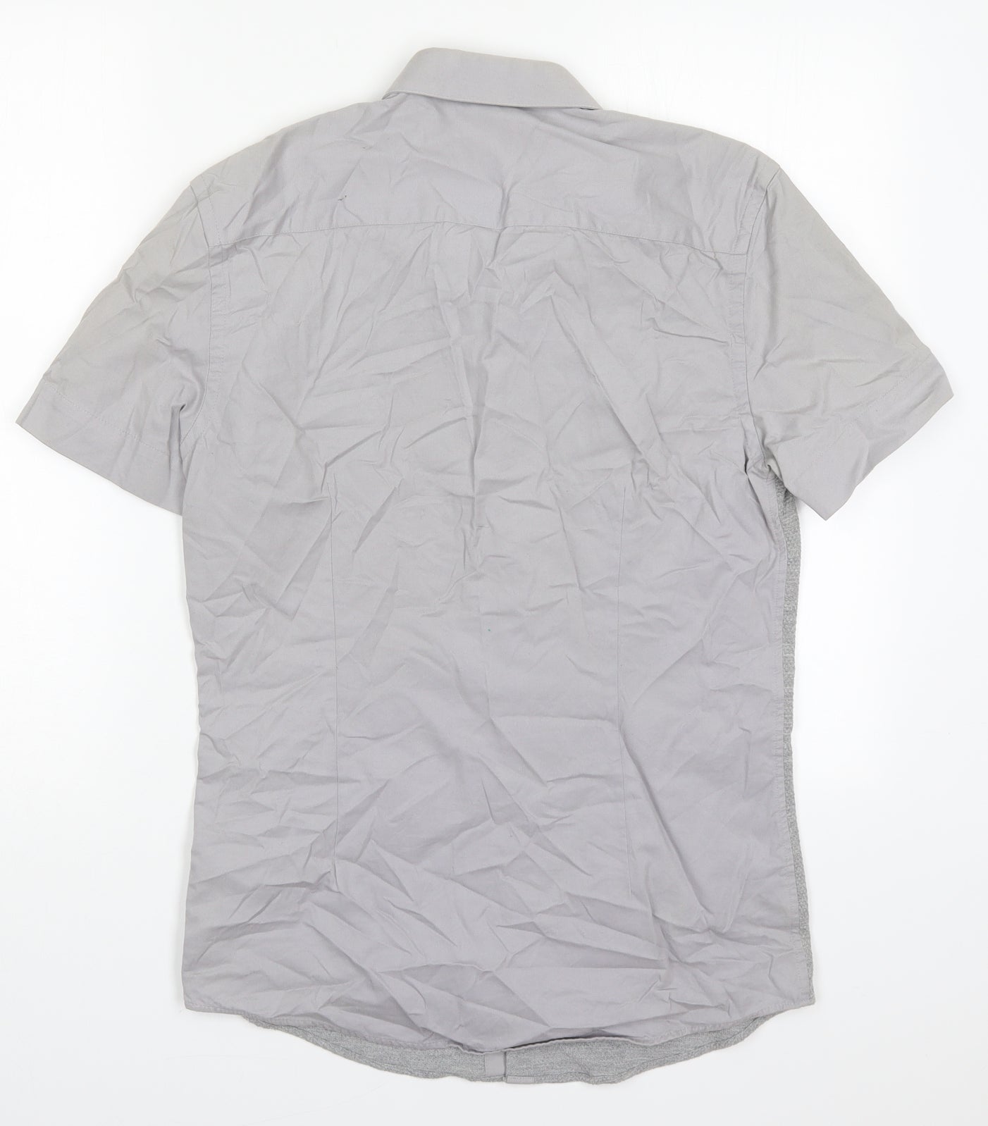 Mens UK Size S Burton Grey  Button-Up Short Sleeve Casual Shirt