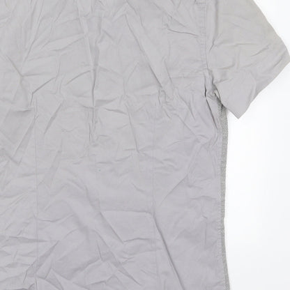 Mens UK Size S Burton Grey  Button-Up Short Sleeve Casual Shirt