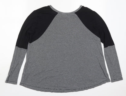 Womens UK Size 10 River Island Grey Basic T-Shirt