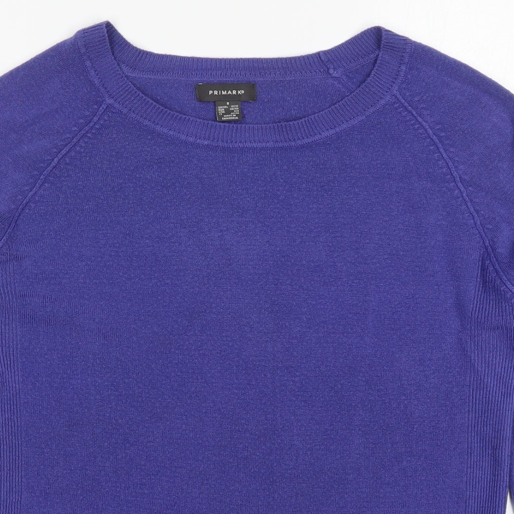 Primark Womens Purple Round Neck  Acrylic Pullover Jumper Size 10