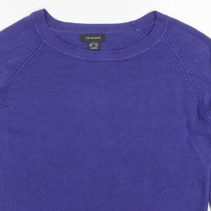 Primark Womens Purple Round Neck  Acrylic Pullover Jumper Size 10