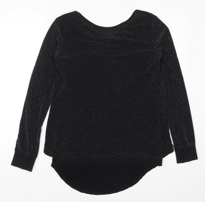 Womens UK Size M Prague Black Basic T-Shirt