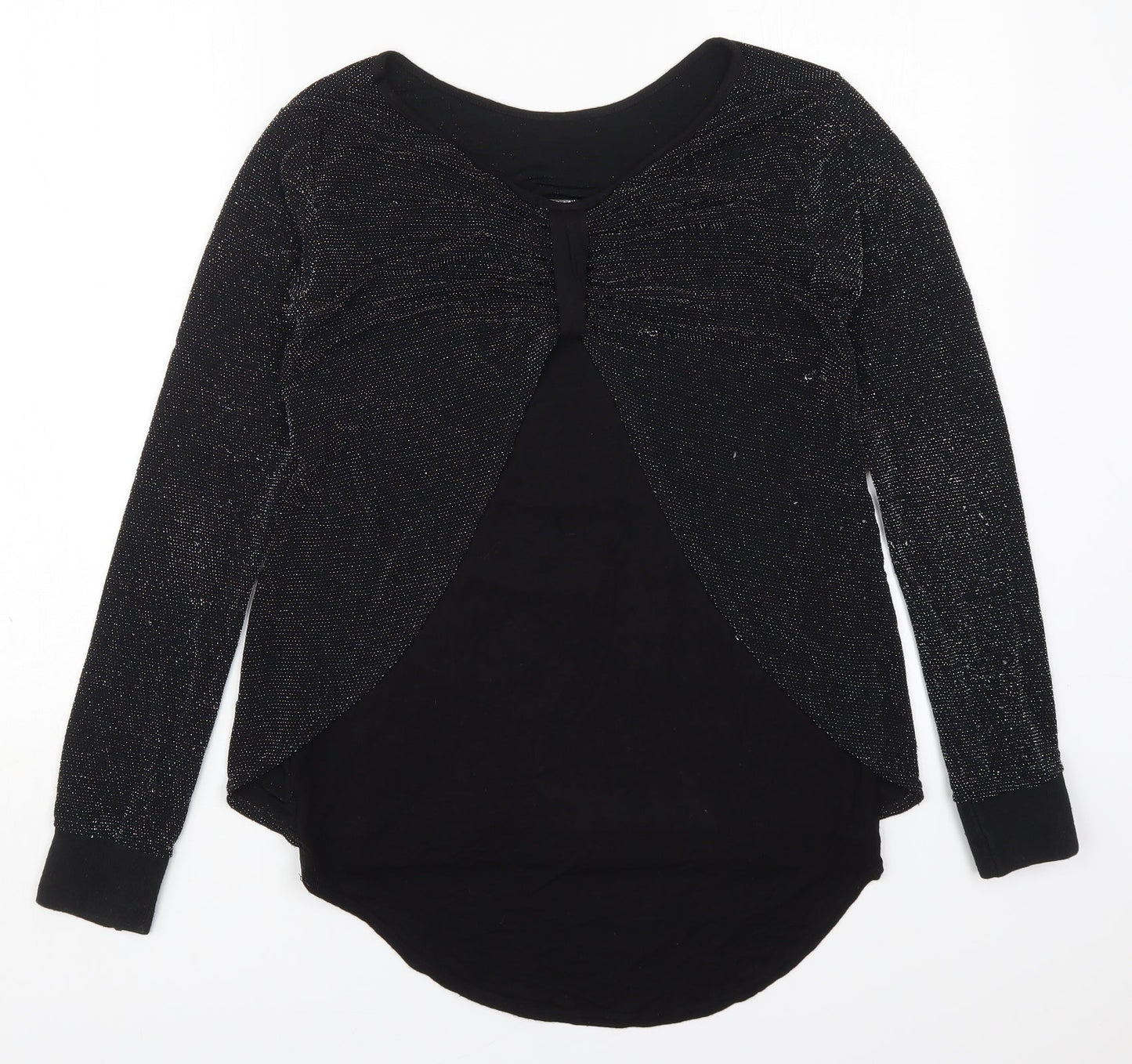 Womens UK Size M Prague Black Basic T-Shirt
