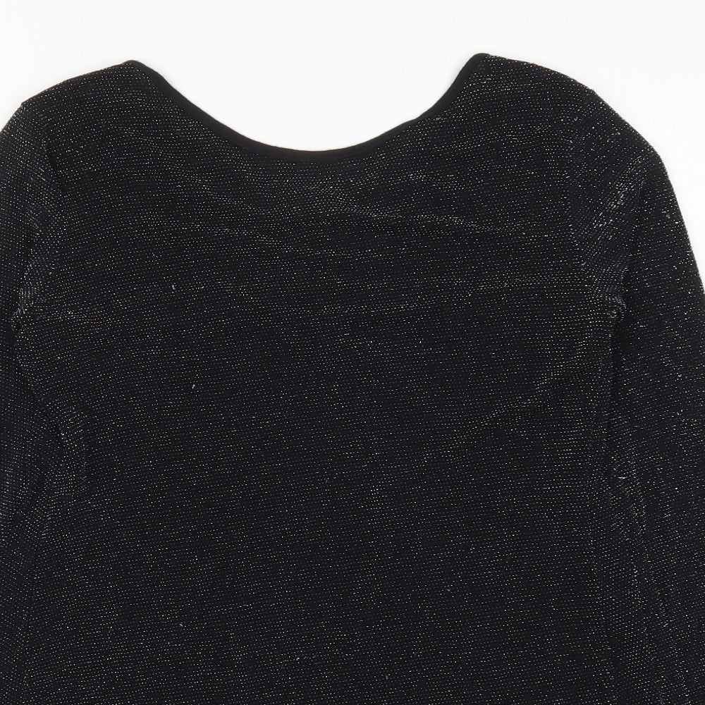 Womens UK Size M Prague Black Basic T-Shirt