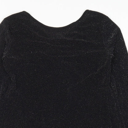 Womens UK Size M Prague Black Basic T-Shirt