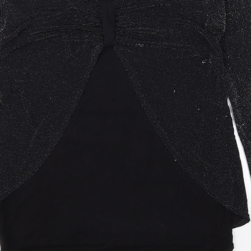 Womens UK Size M Prague Black Basic T-Shirt