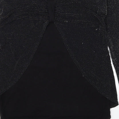 Womens UK Size M Prague Black Basic T-Shirt