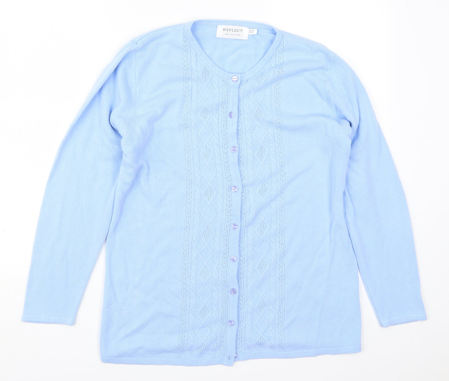 Womens UK Size M Reflect Blue Cardigan Jumper