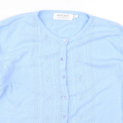 Womens UK Size M Reflect Blue Cardigan Jumper