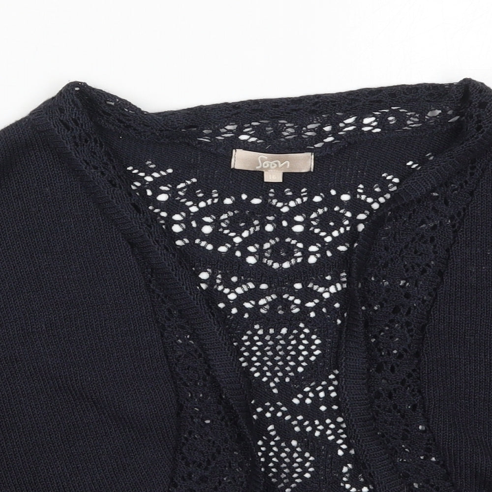 Womens UK Size 16 Soon Blue Cardigan Jumper