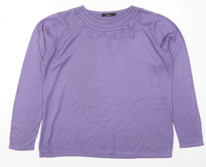 Womens UK Size M Bonmarché Purple Pullover Jumper