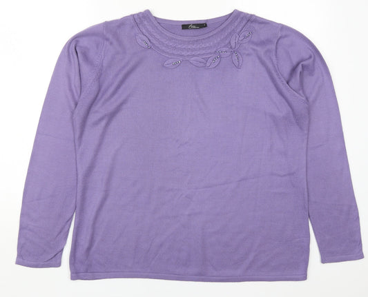 Womens UK Size M Bonmarché Purple Pullover Jumper