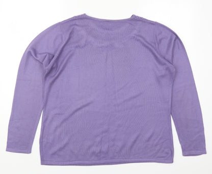 Womens UK Size M Bonmarché Purple Pullover Jumper