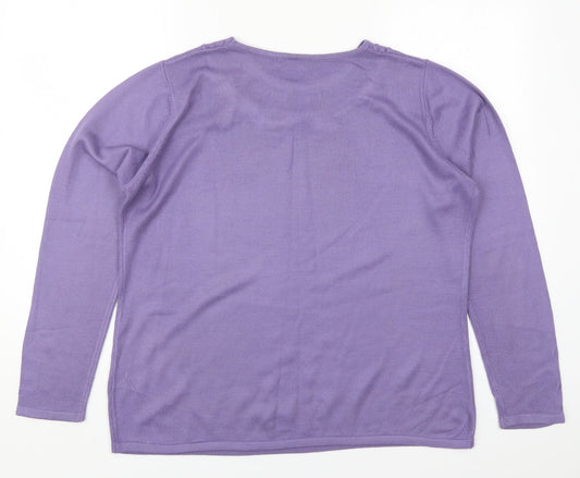Womens UK Size M Bonmarché Purple Pullover Jumper