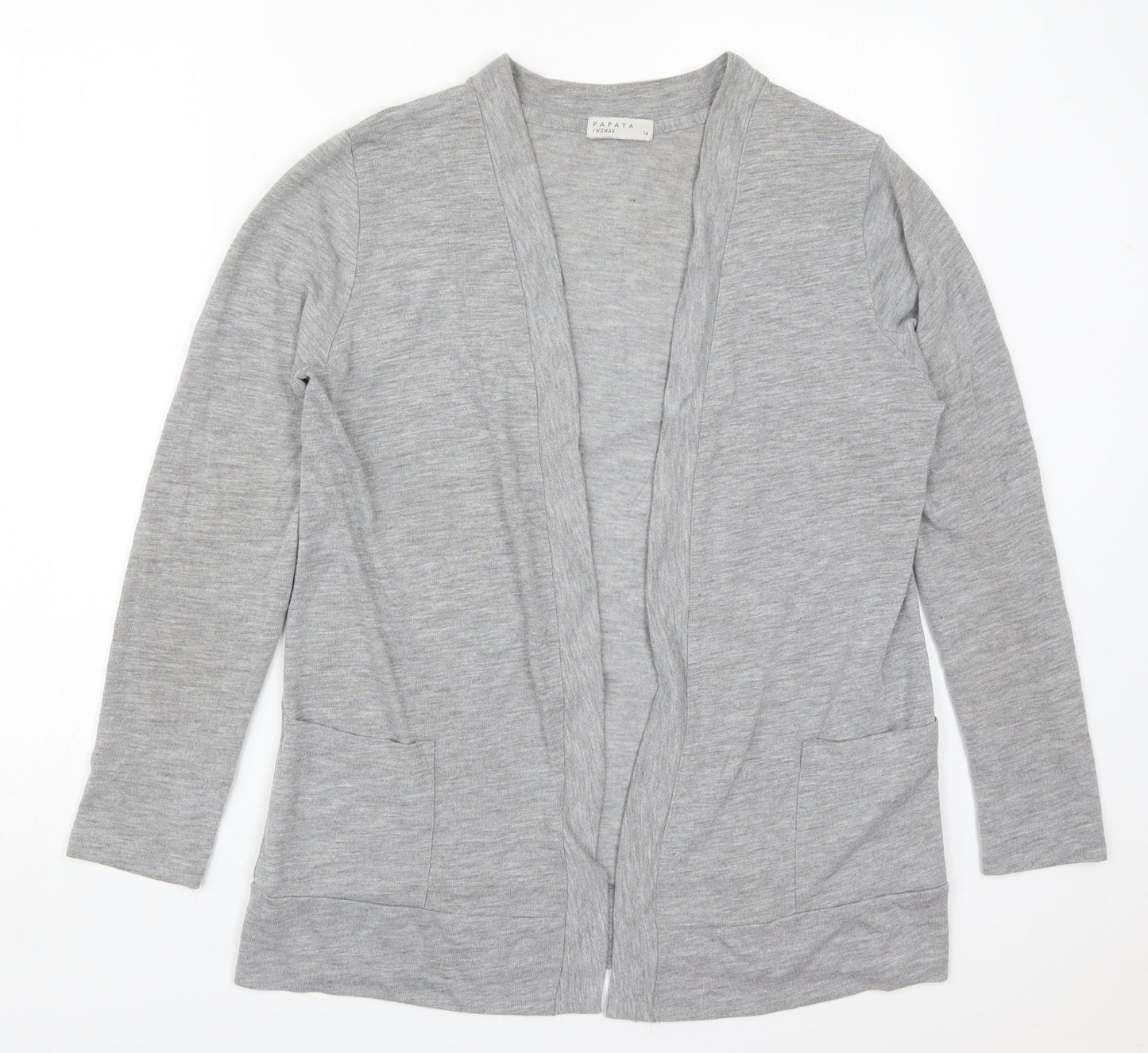 Womens UK Size 14 Papaya Grey Cardigan Jumper