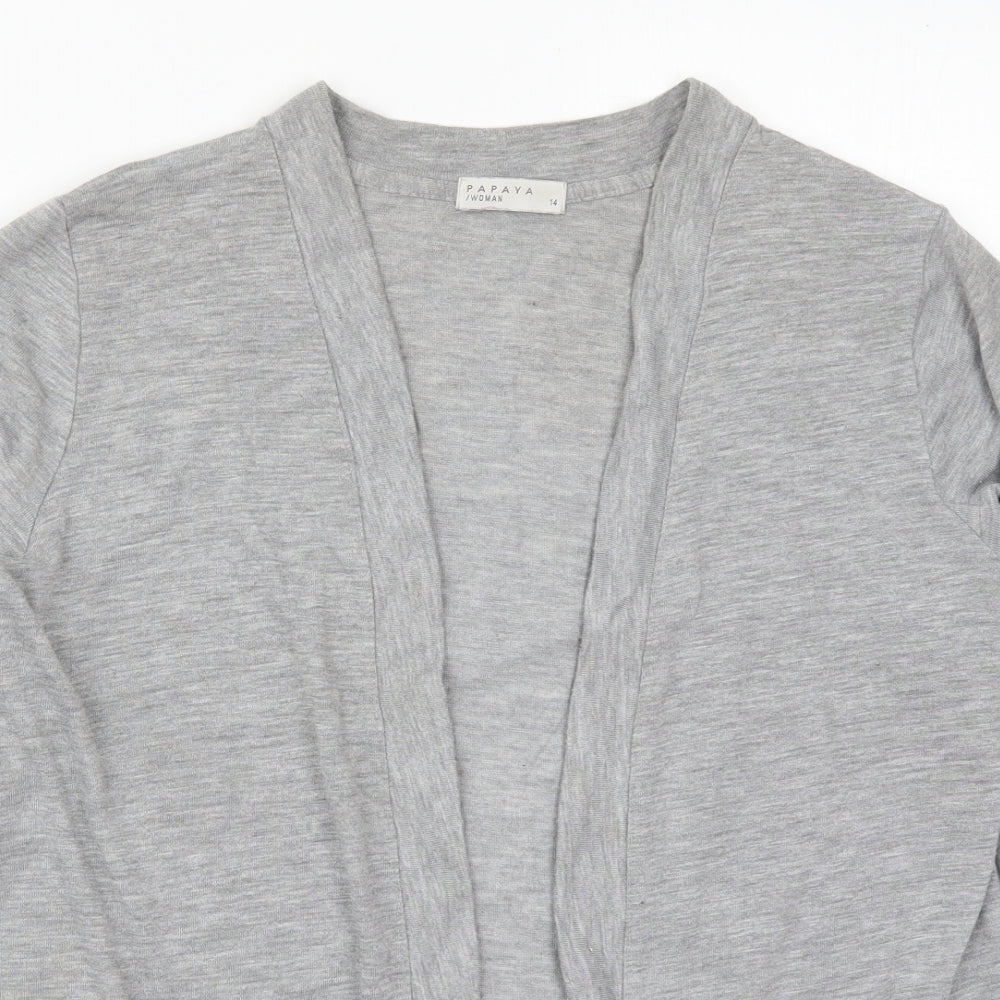 Womens UK Size 14 Papaya Grey Cardigan Jumper