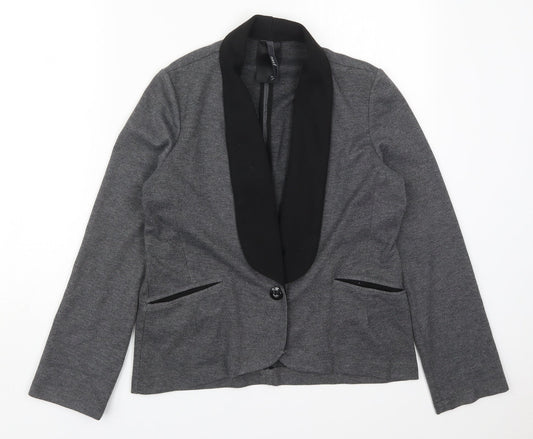 NEXT Womens Grey  Polyester Jacket Suit Jacket Size 10