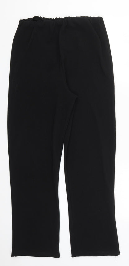 Womens UK Size L Preworn Regular Fit  Black Trousers