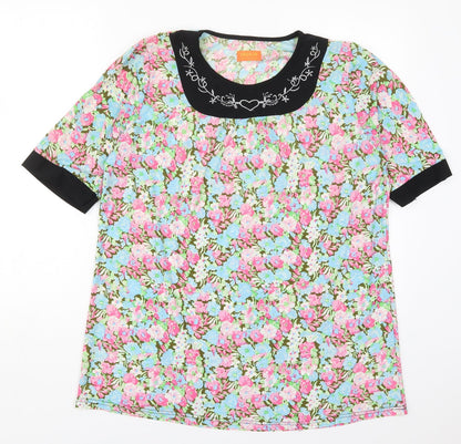 Womens UK Size M Cecilia Multicoloured Basic T-Shirt