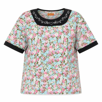 Womens UK Size M Cecilia Multicoloured Basic T-Shirt