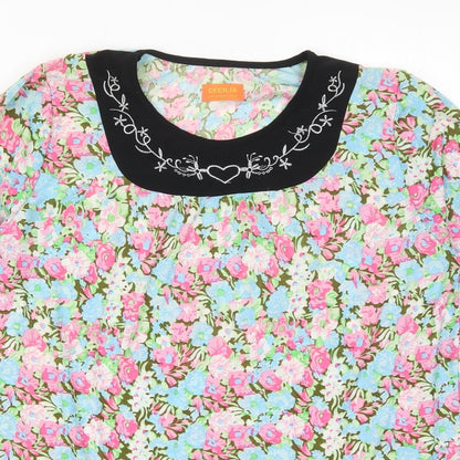 Womens UK Size M Cecilia Multicoloured Basic T-Shirt