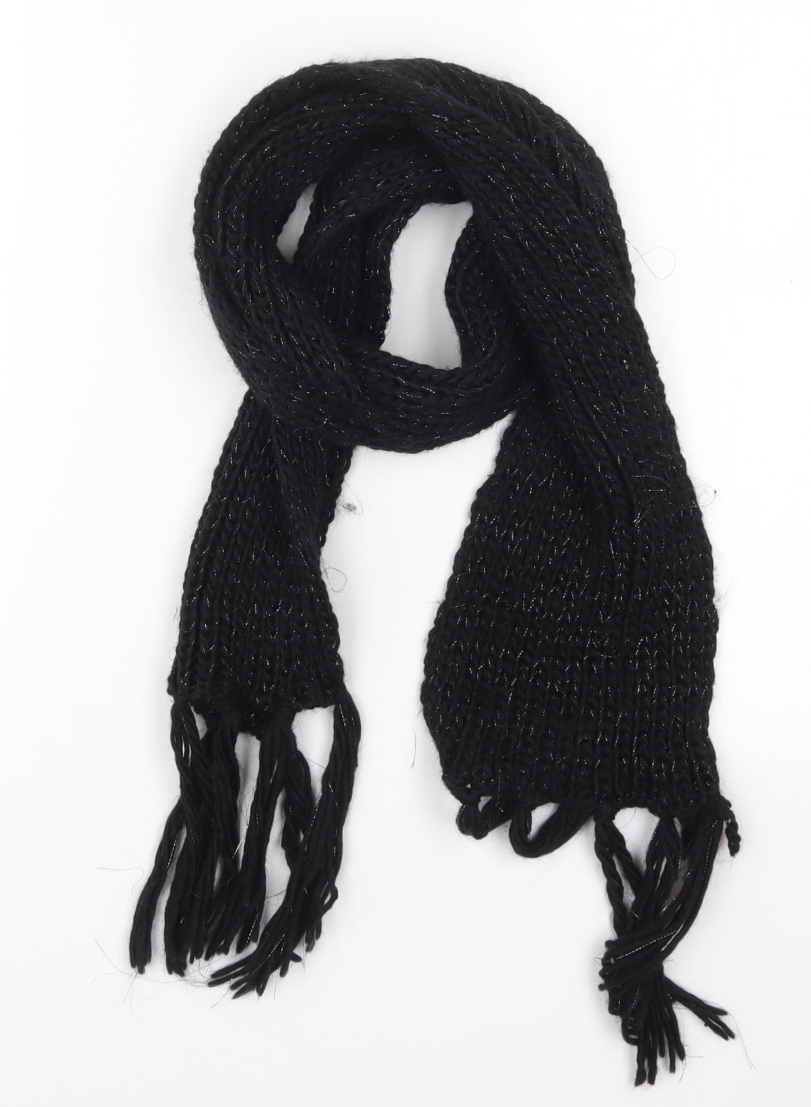 Preworn Womens Black  Acrylic  Scarf