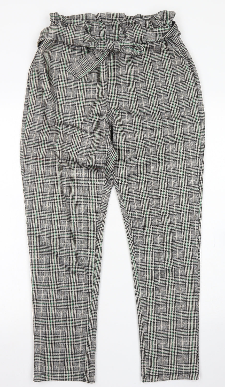 Cameo Rose Womens Grey Plaid Polyester Dress Pants Trousers Size S L27 in Regular  - Paper Bag Waist