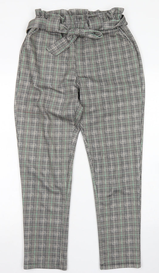 Cameo Rose Womens Grey Plaid Polyester Dress Pants Trousers Size S L27 in Regular  - Paper Bag Waist