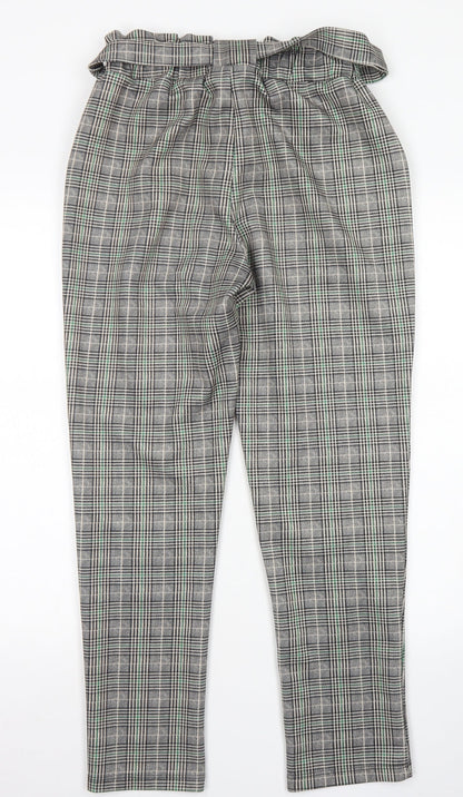 Cameo Rose Womens Grey Plaid Polyester Dress Pants Trousers Size S L27 in Regular  - Paper Bag Waist