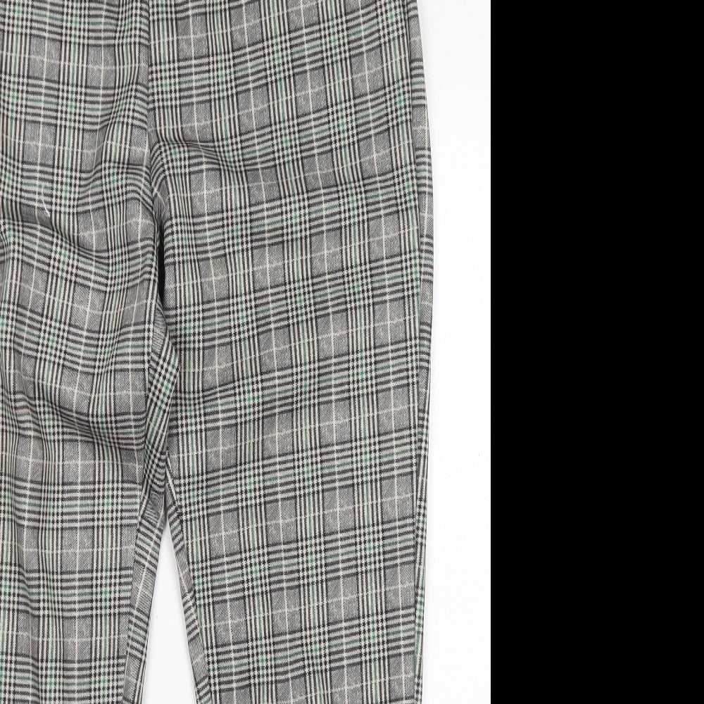 Cameo Rose Womens Grey Plaid Polyester Dress Pants Trousers Size S L27 in Regular  - Paper Bag Waist