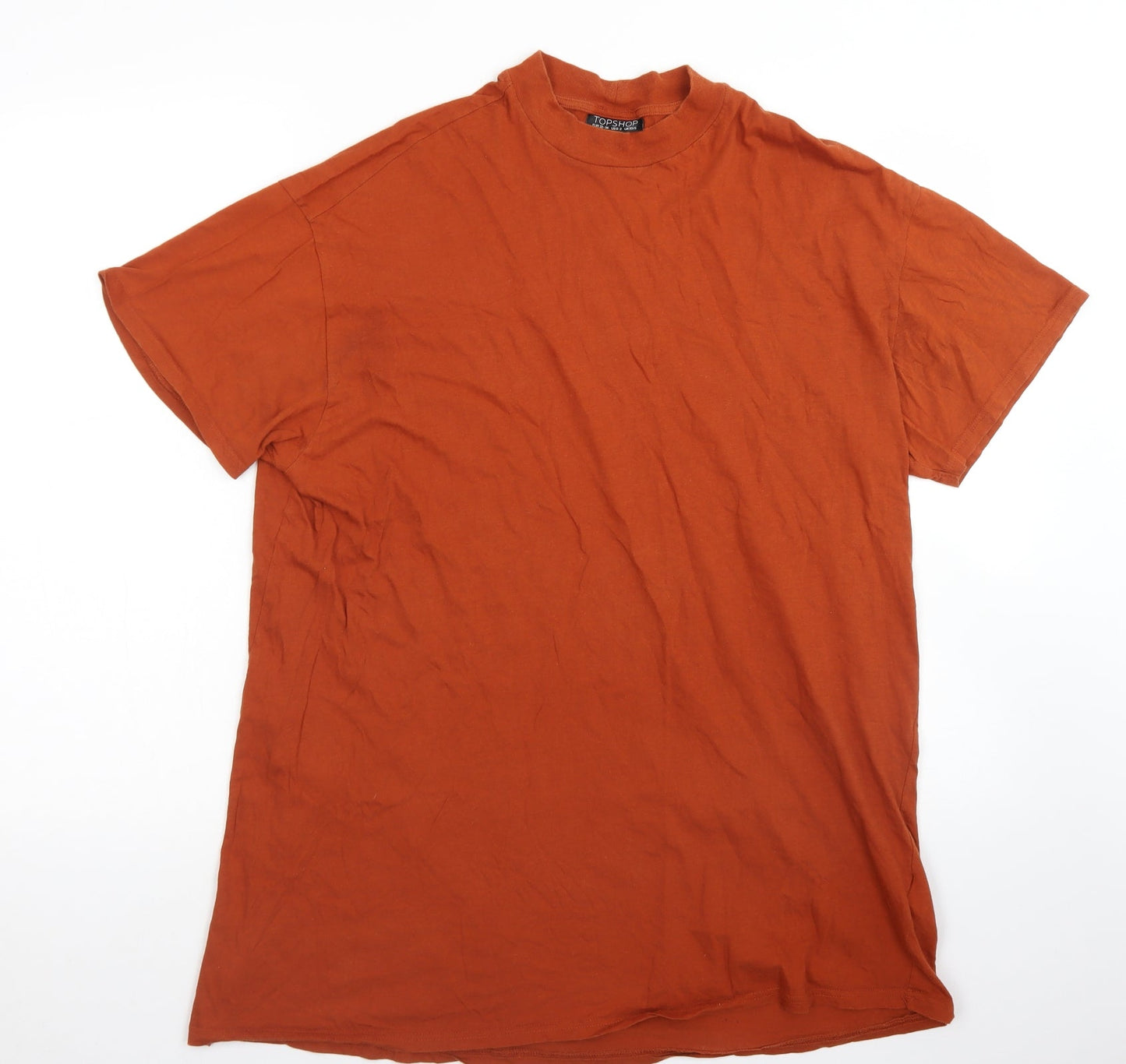 Womens UK Size XS Topshop Brown Basic T-Shirt