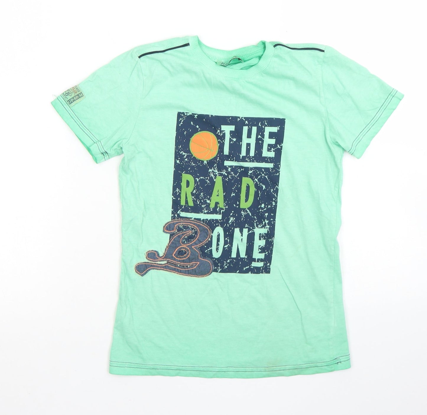 Hay Kids Club Boys Green  Cotton Basic T-Shirt Size 8-9 Years Crew Neck