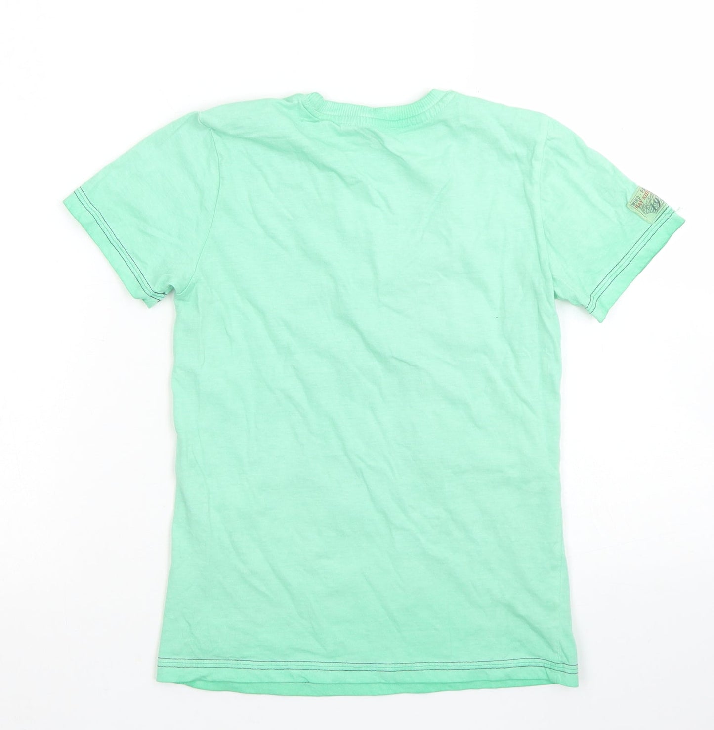 Hay Kids Club Boys Green  Cotton Basic T-Shirt Size 8-9 Years Crew Neck