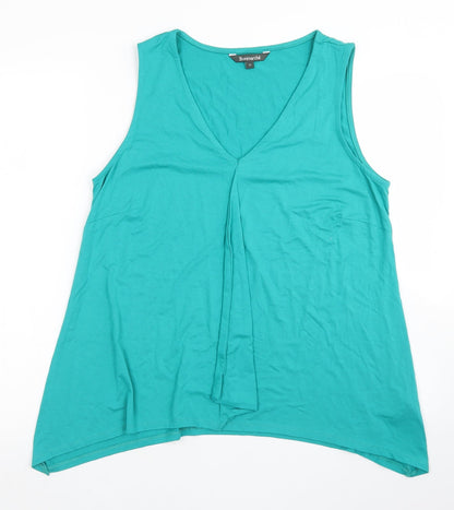 Bonmarché Womens Blue  Viscose Basic Tank Size 14 V-Neck