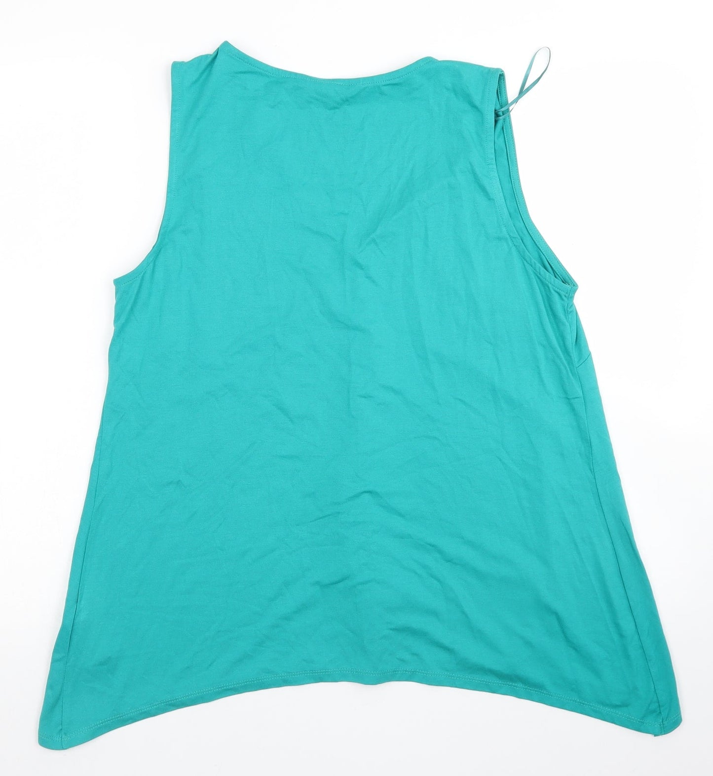 Bonmarché Womens Blue  Viscose Basic Tank Size 14 V-Neck